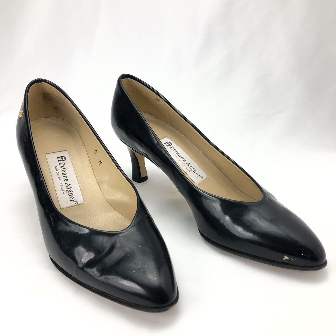Etienne Aigner Zurich Classic Patent Leather Pumps 2.25 Etsy