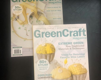 Craft Magazine Bundle GreenCraft 2 Issues | Upcycled Art Projects Mixed Media Sustainable DIY Inspiration