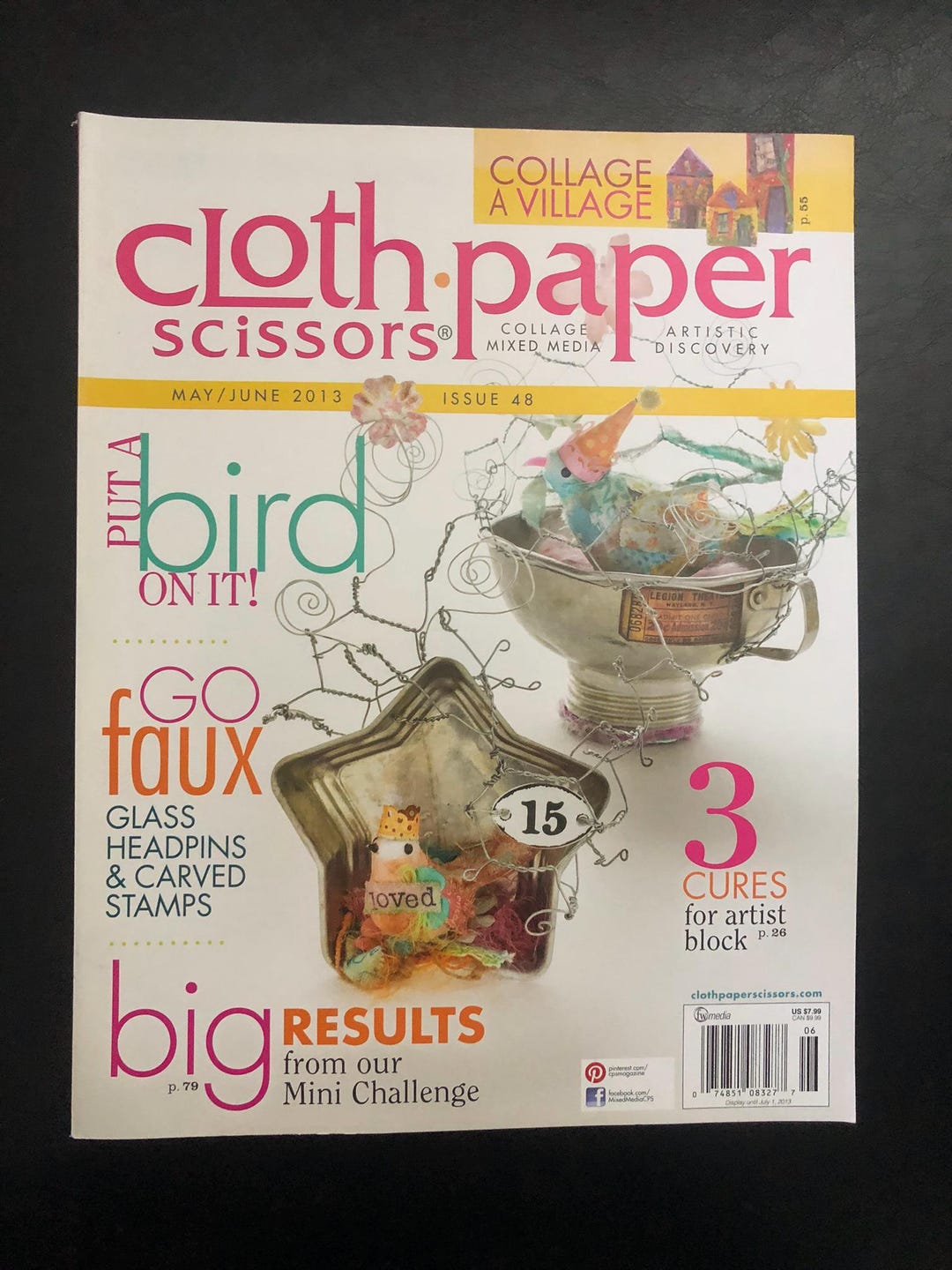 Cloth Paper Scissors Magazine May June 2013 Issue 48 – Mixed Media ...