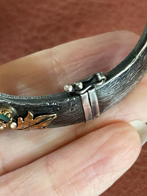 Oxidized Sterling Silver Ruby and Emerald Vintage… - image 7