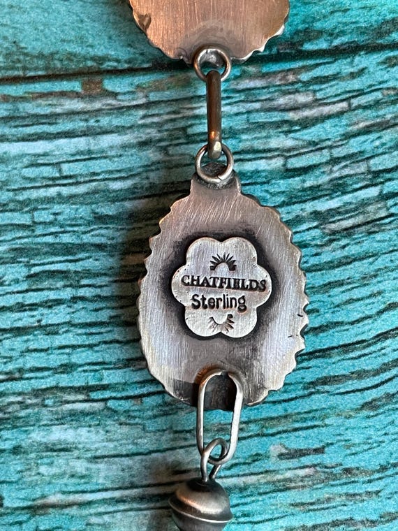 STUNNING Signed Chatfields Turquoise and Sterling… - image 7