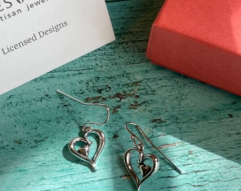 James Avery Dangle Joy of My Heart Earrings Sterling Silver 925 with Box