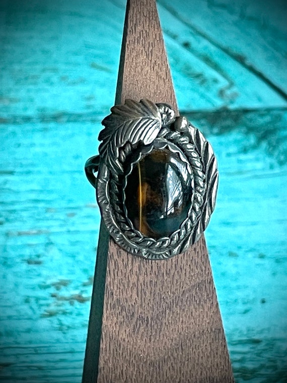 Native American Signed “Eagle” Sterling Silver Vi… - image 1