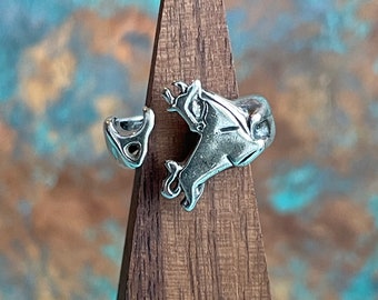 Awesome Sterling Silver Unisex Bull Fighting Ring Layaway Available