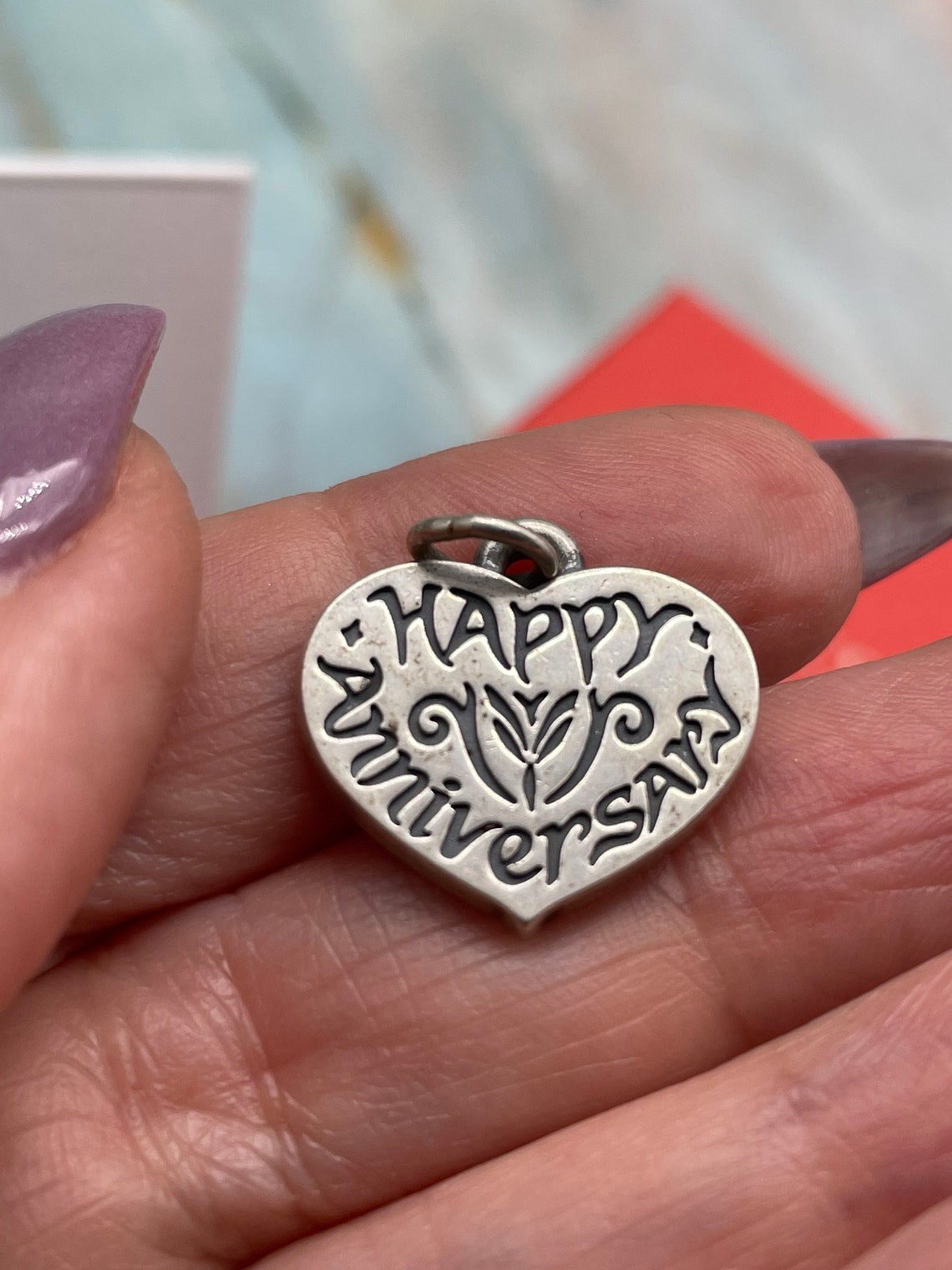 James Avery Happy Anniversary Heart Charm Sterling Silver Etsy