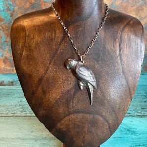 Sterling Silver Detailed Parrot Bird Pendant for Necklace