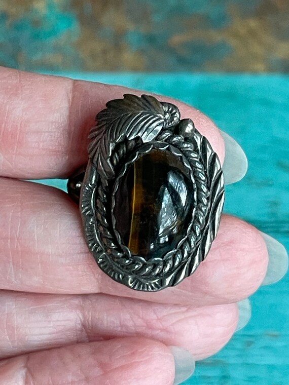 Native American Signed “Eagle” Sterling Silver Vi… - image 2