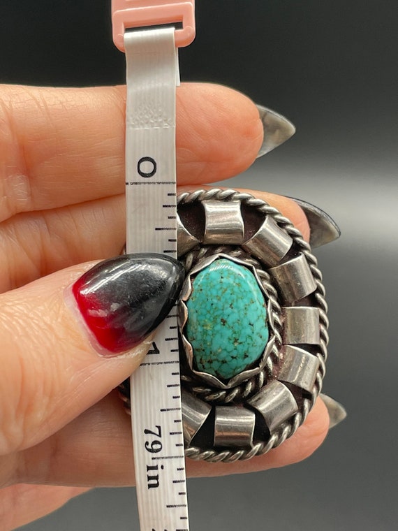 Large Amazing Navajo Sterling Silver and Turquois… - image 7