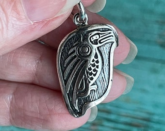 Cool Sterling Silver Raven Thunderbird Eagle Falcon Pendant for Necklace Layaway Available