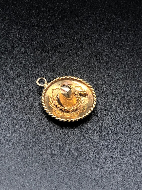 14k Yellow Gold Sombrero Charm for Charm Bracelet