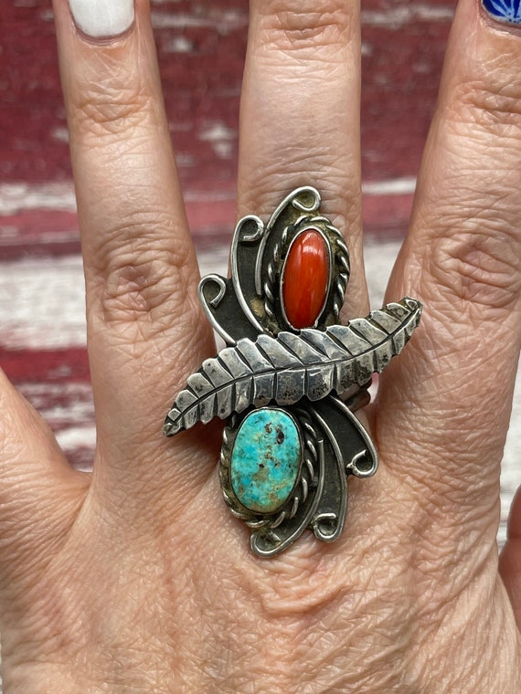 Huge Amazing Navajo Sterling Silver Turquoise Cora