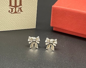 Rare Retired James Avery Bow Sterling Silver Post Earrings Comes with JA Box Layaway Available