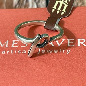 James Avery Sterling Silver Initial "P” Ring With Box Size 8