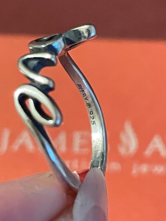James Avery Love Script Ring Sterling Silver with… - image 3