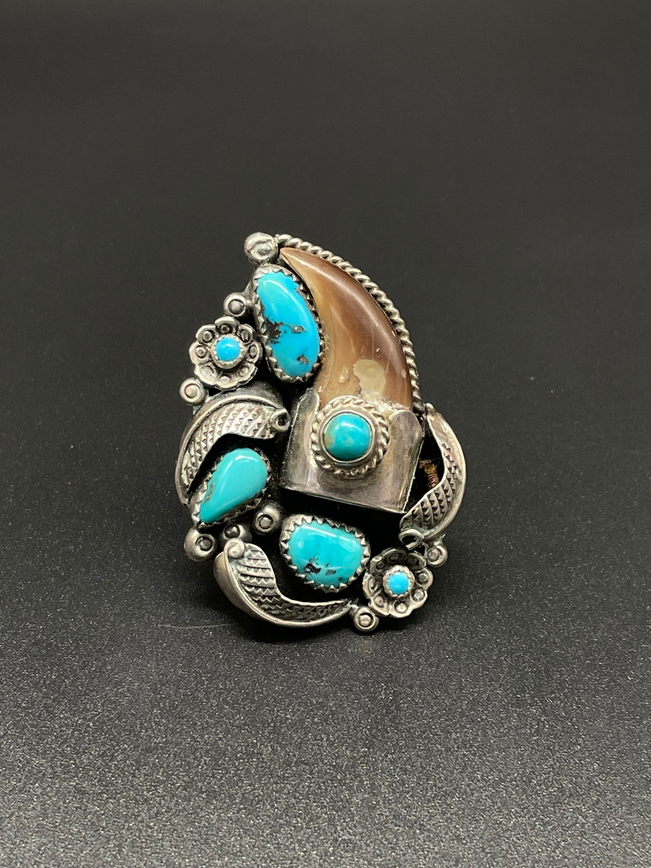 Navajo Sterling Silver and Stunning Blue Kingman Turquoise Ring Vintage ...