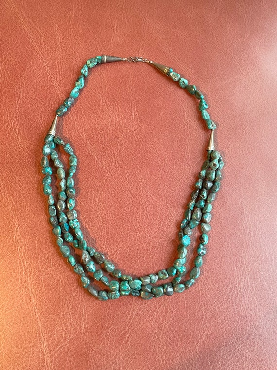 Multi Strand Gorgeous Turquoise and Sterling Silv… - image 2