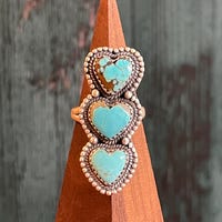 Sleeping Beauty Turquoise and Coral Sterling Silver Ring - Etsy