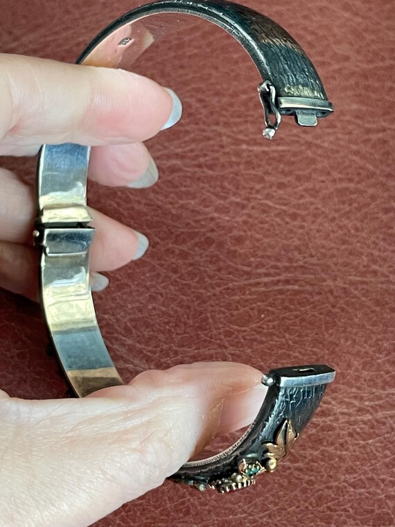 Oxidized Sterling Silver Ruby and Emerald Vintage… - image 8