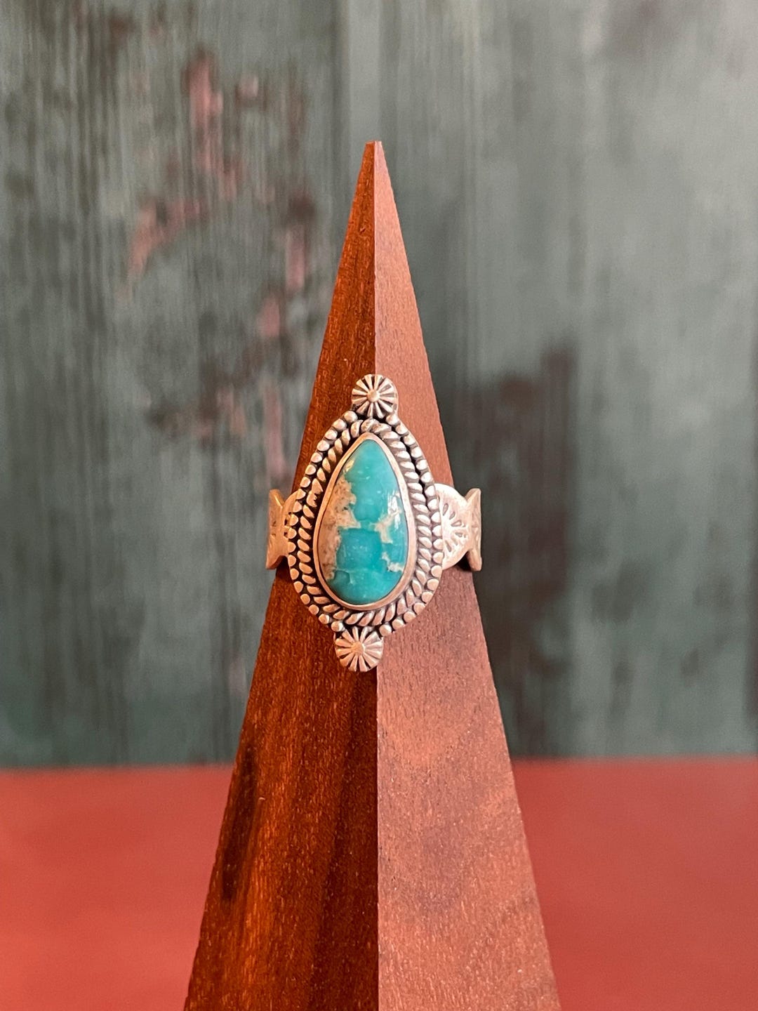 White Water Turquoise and Sterling Silver Southwestern Style Band Ring ...