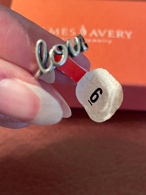 James Avery Love Script Ring Sterling Silver with… - image 4