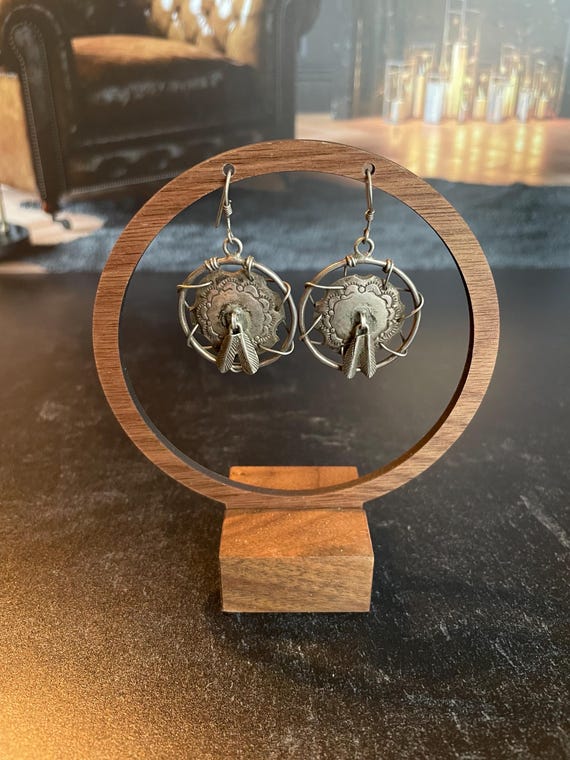 Awesome Sterling Silver Dangle Native American Dr… - image 2