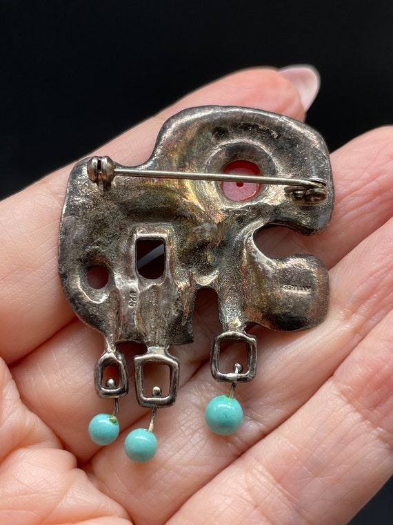Vintage Sterling Silver Turquoise and Possibly Co… - image 3