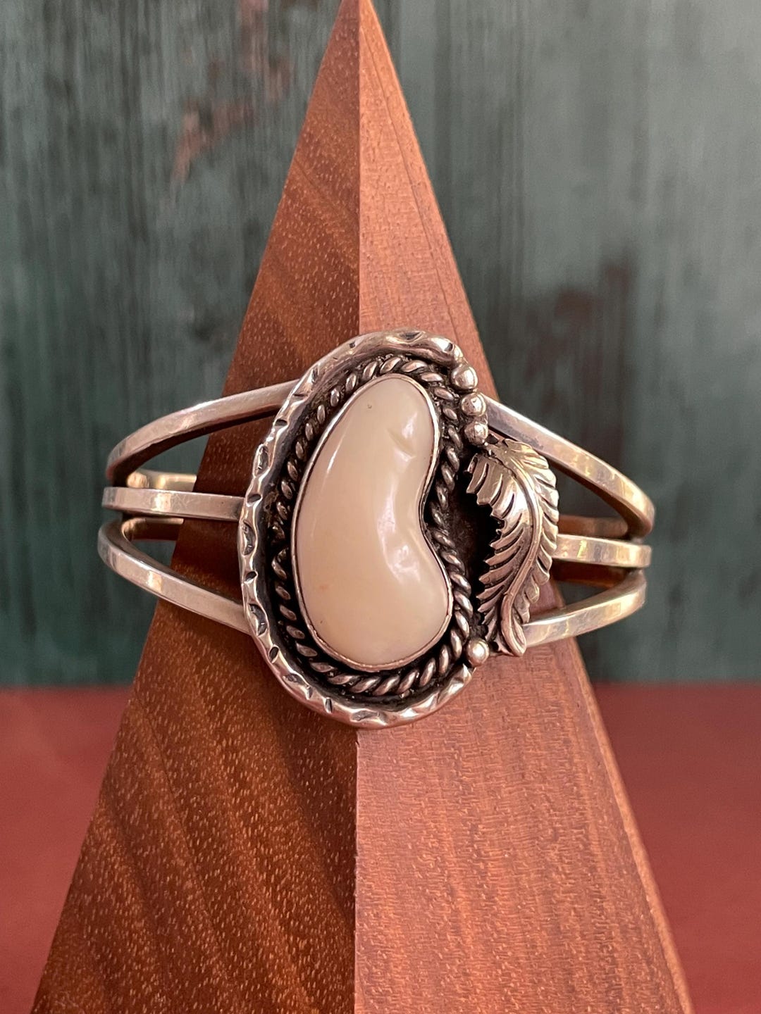 Navajo Vintage Sterling Silver and White Coral Cuff Bracelet Layaway ...