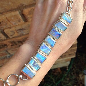 Most Amazing Blue Flash Moonstone & Sterling Silver Bracelet Ever Just Stunning Layaway Available image 1