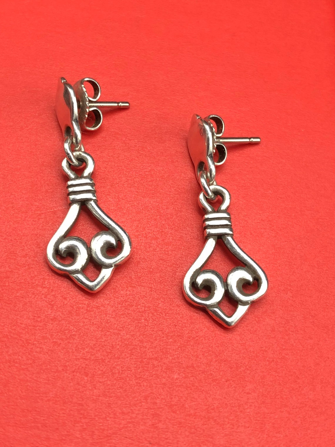 James Avery Rare Dangle Scroll Earrings Sterling Silver 925 Etsy