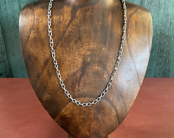 Awesome Sterling Silver Oxidized Twist Chain Necklace