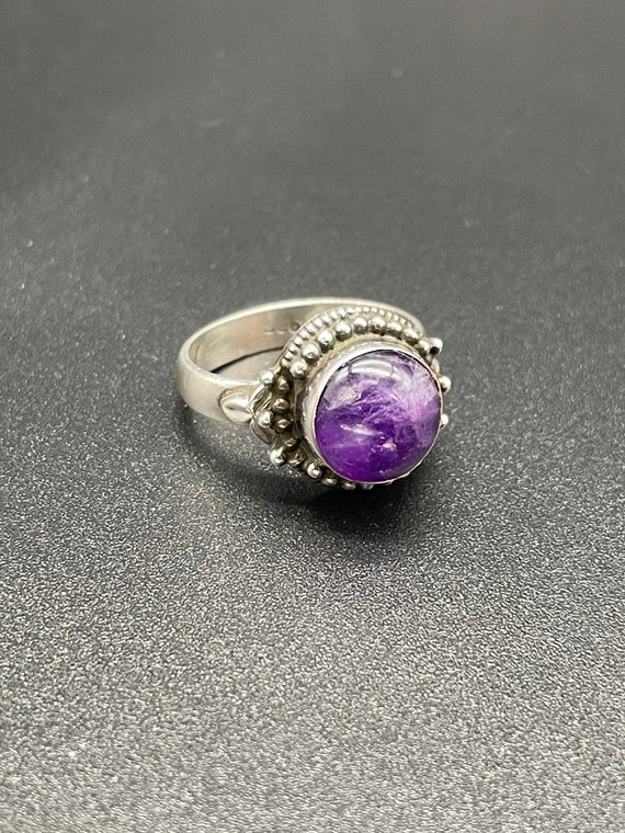 Stunning Sterling Silver and Purple Amethyst Ring