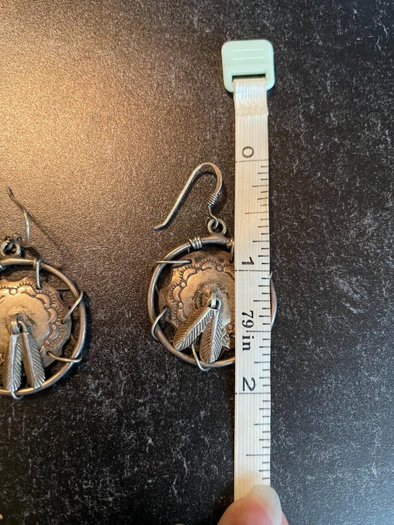 Awesome Sterling Silver Dangle Native American Dr… - image 5