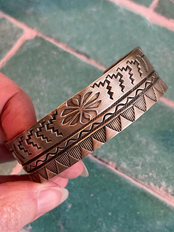 Signed Chatfields Sterling Silver Stunning Stampe… - image 3