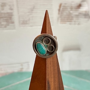 Native Sterling Silver Turquoise Pinky Ring Vintage