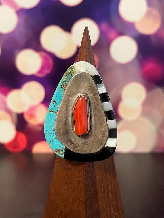 Beautiful Intricate Native American Sterling Silv… - image 1