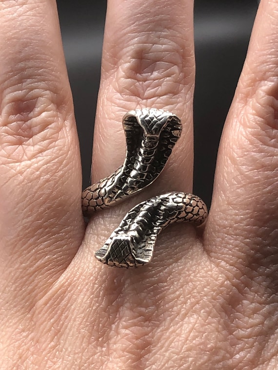 Sterling Silver Snake Ring Size 9 Cobra