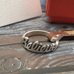Retired James Avery Believe Ring Sterling Silver With Box!