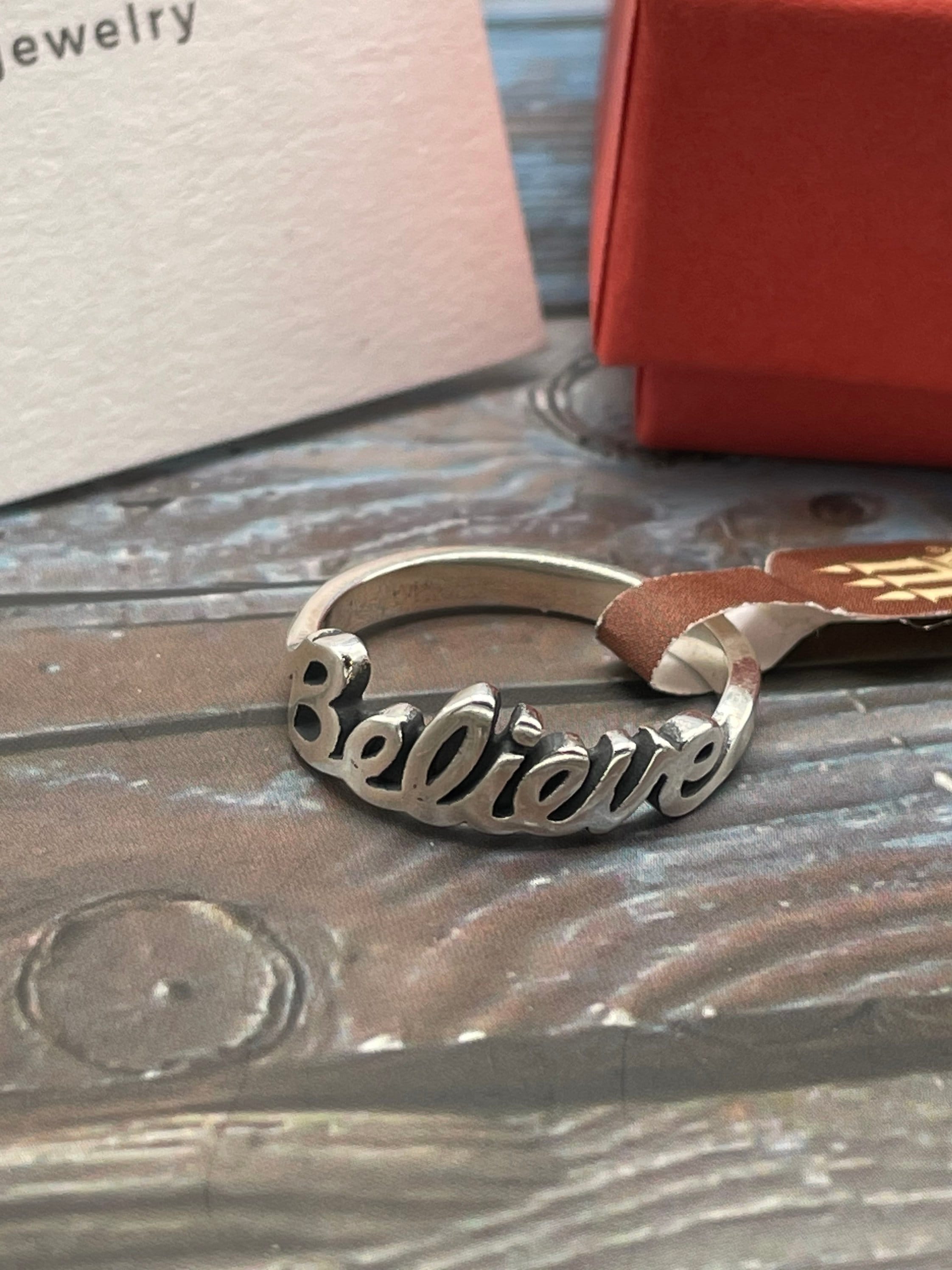 Retired James Avery Believe Ring Sterling Silver with Box