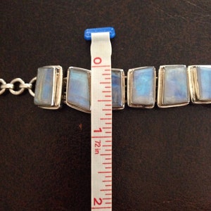 Most Amazing Blue Flash Moonstone & Sterling Silver Bracelet Ever Just Stunning Layaway Available image 4