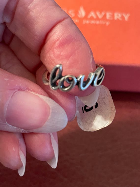 James Avery Love Script Ring Sterling Silver with… - image 2
