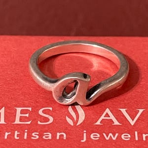 James Avery Sterling Silver Initial "A” Ring With Box Size 5