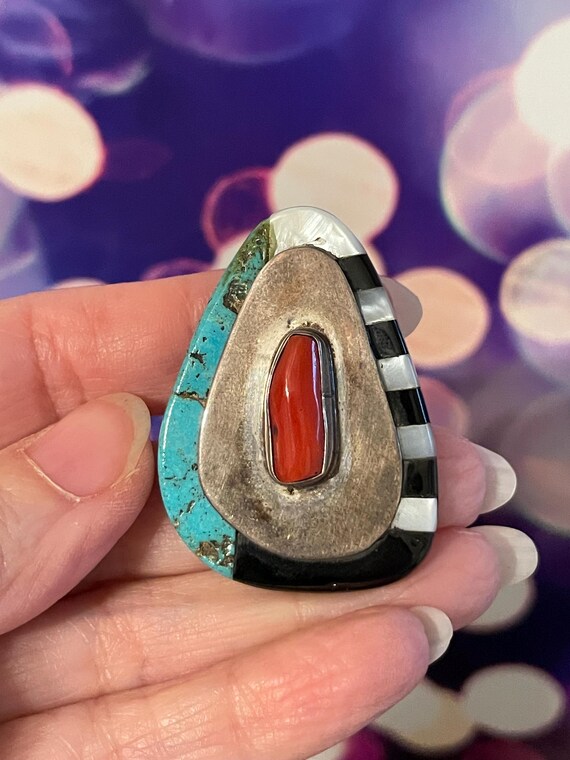 Beautiful Intricate Native American Sterling Silv… - image 3