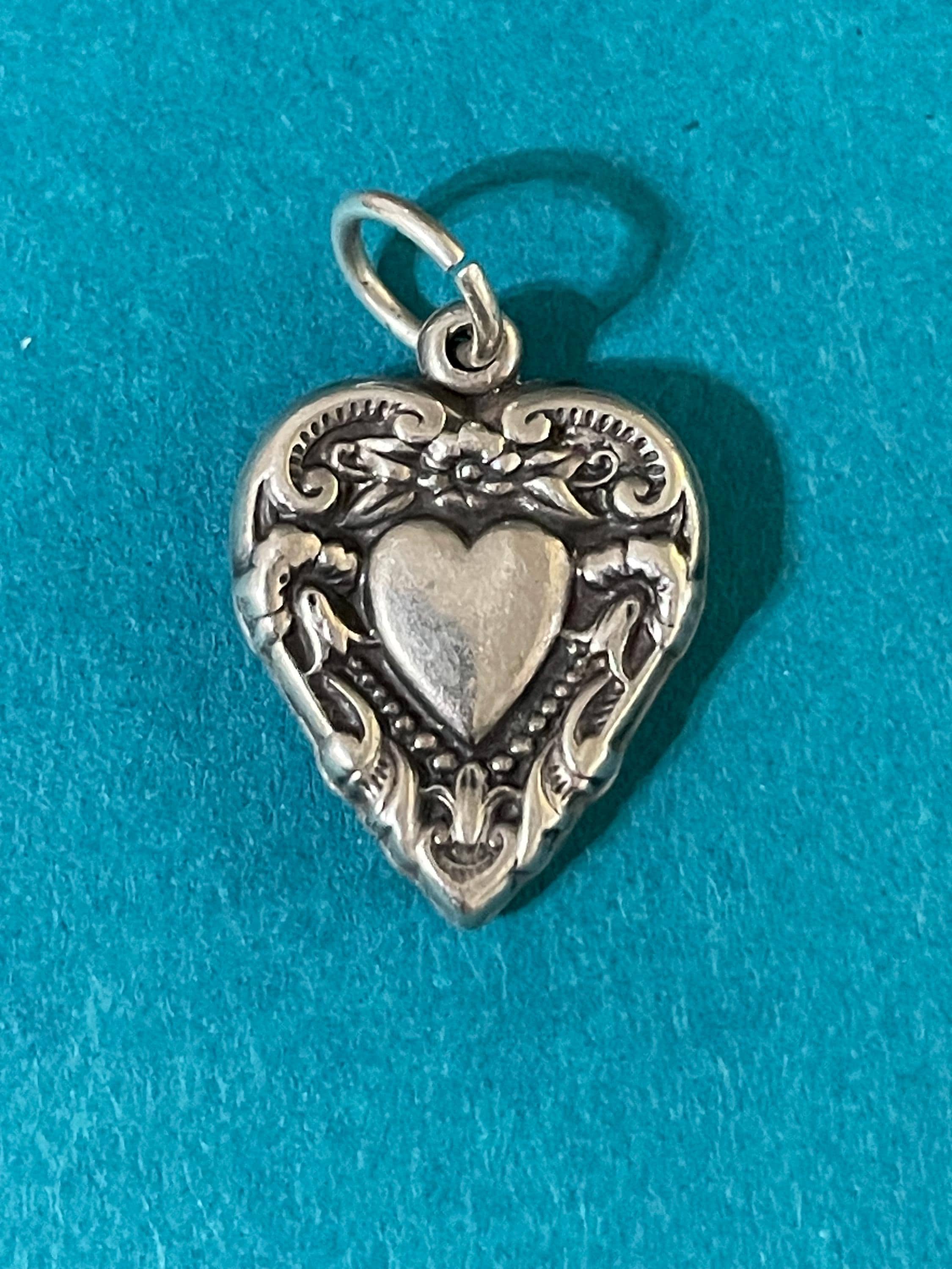 1940s Sterling Silver Puffy Heart - Etsy
