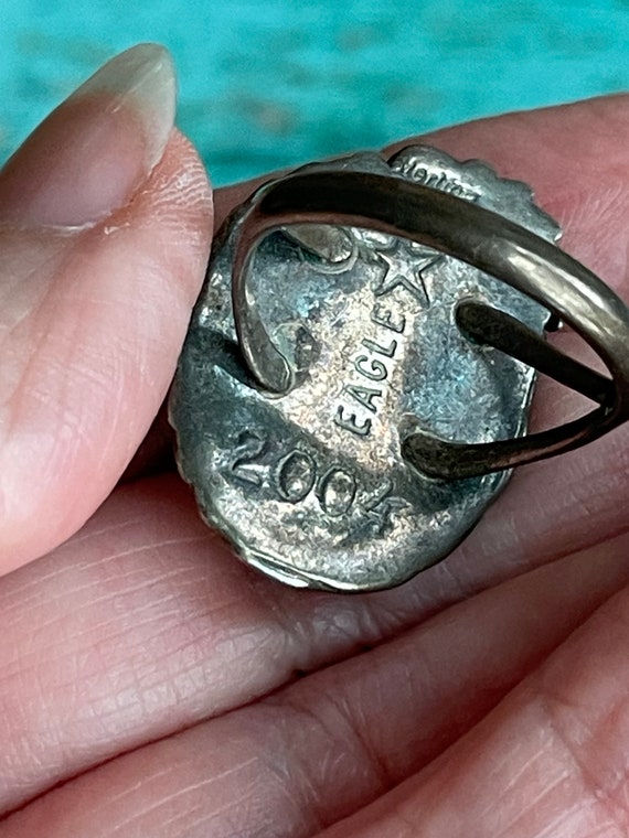 Native American Signed “Eagle” Sterling Silver Vi… - image 4