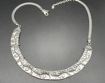 Sterling Silver and Amethyst Very Pretty Israel Collar Necklace Layaway Available