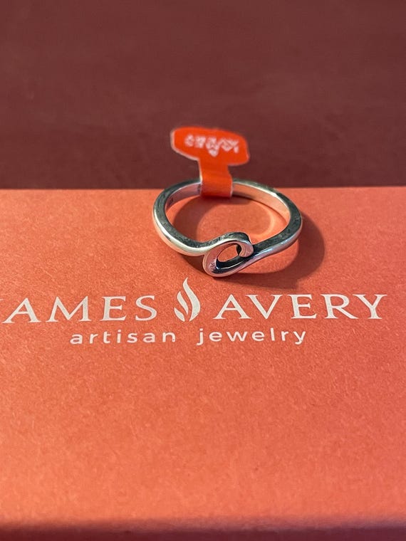James Avery Sterling Silver Initial "C” Ring With… - image 1