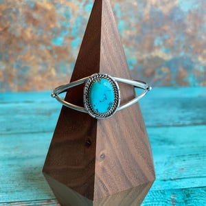 Vintage Sterling Silver & Blue Turquoise Navajo Beautiful Cuff Bracelet Layaway Available