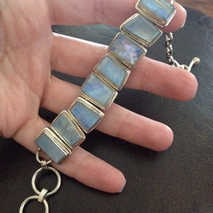 Most Amazing Blue Flash Moonstone & Sterling Silver Bracelet Ever Just Stunning Layaway Available image 3