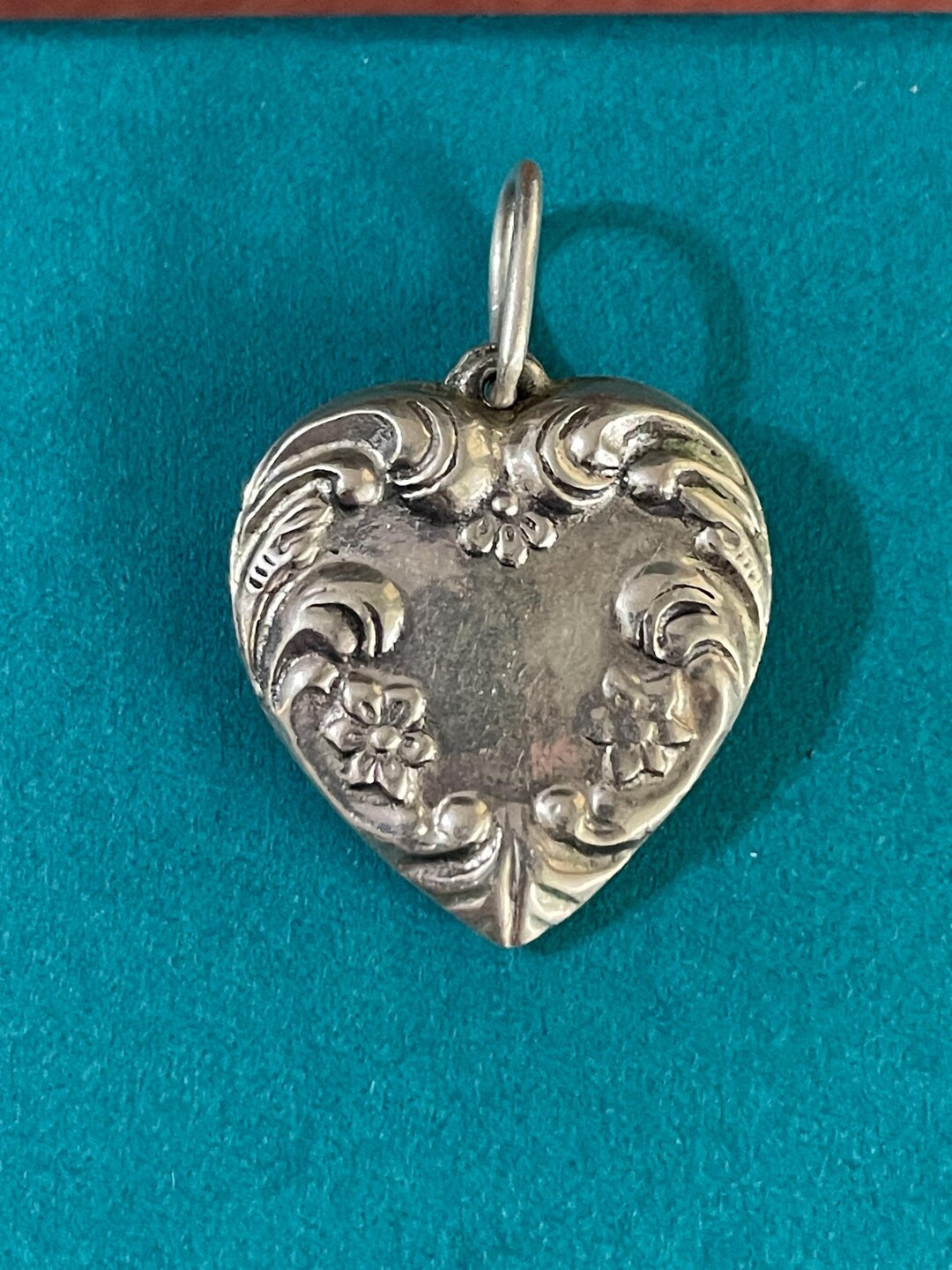 Vintage Sterling Silver Puffy Heart Charm - Etsy