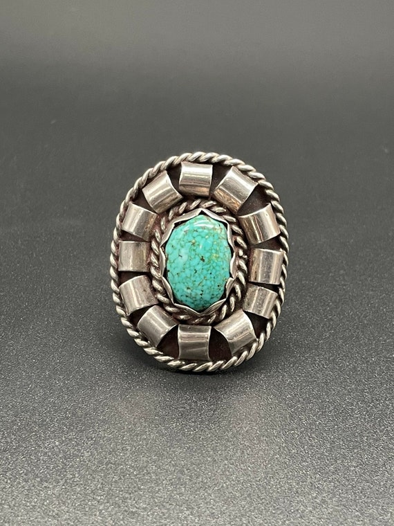 Large Amazing Navajo Sterling Silver and Turquois… - image 3